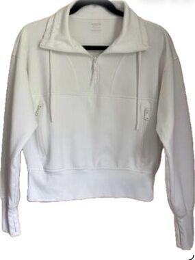 **Old Navy * White Dynamic Fleece Half-Zip Cowl Neck Pullover Sweater
